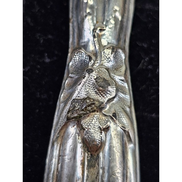 Butter Spreader Sterling Silver Handle Floral Art Nouveau Antique Silver - Picture 11 of 11